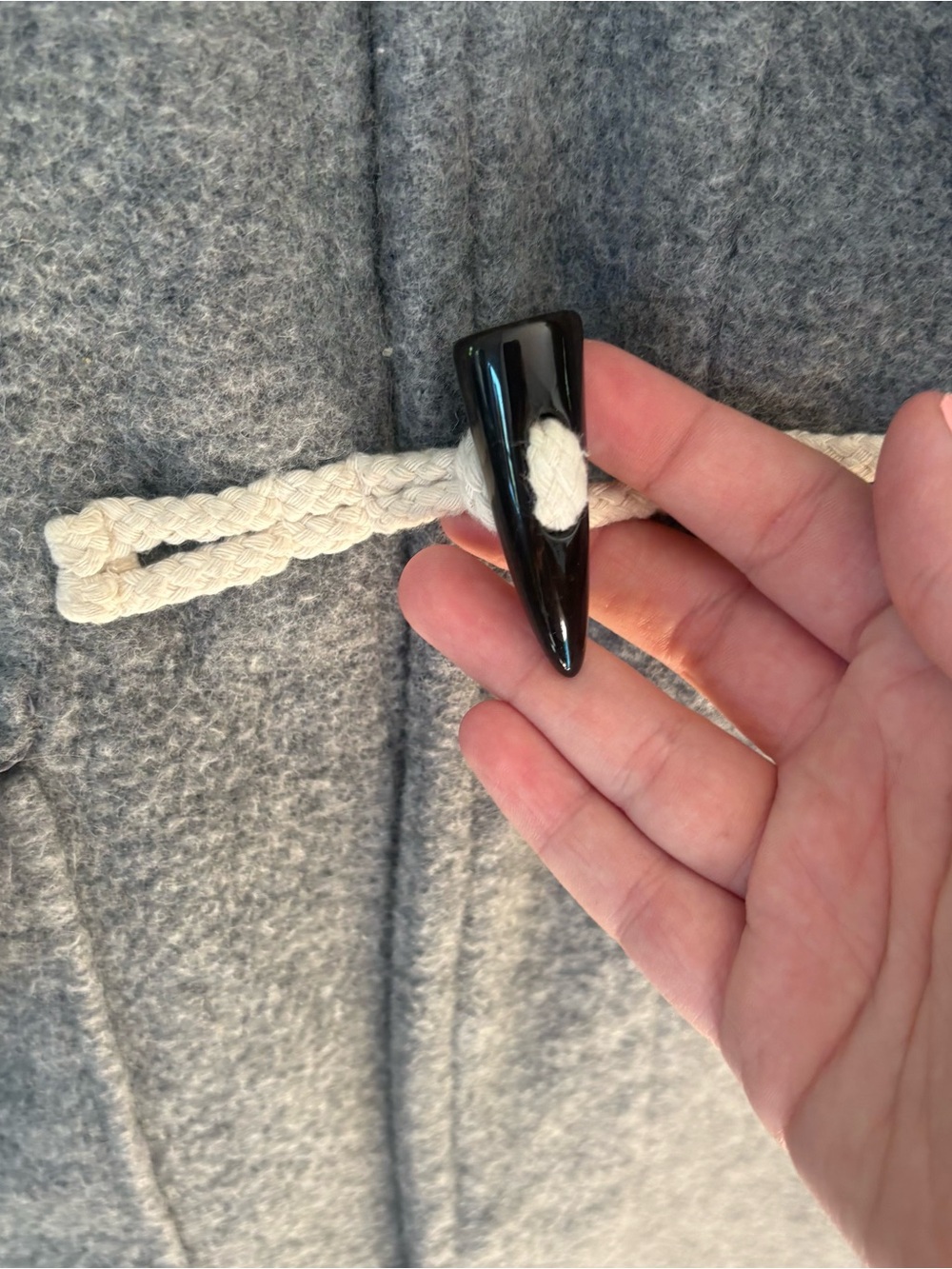 Dearest Gray Wool Duffle Coat Hooded Toggle Jacket Size M - Picture 5 of 10